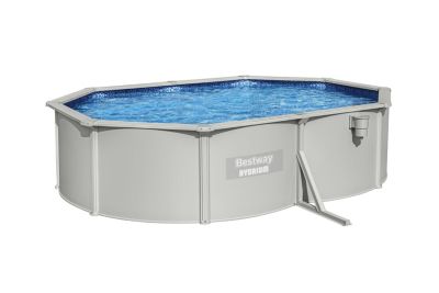 Piscine tubulaire grise en acier hydrium Bestway 533 x 507 x H 120 cm