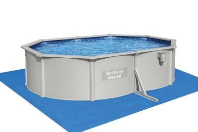 Piscine tubulaire grise en acier hydrium Bestway 533 x 507 x H 120 cm