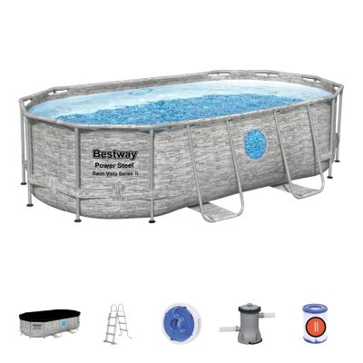 Piscine tubulaire ovale Bestway Power Steel Swim Vista 4,27 x 2,50 m x H1 m avec filtration