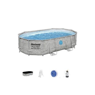 Piscine tubulaire ovale Bestway Steel Pro Max Splashview 488x305x107 cm rotin