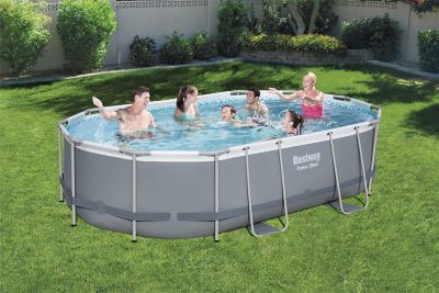 Piscine tubulaire ovale Power Steel Bestway L.488 x l.305 cm