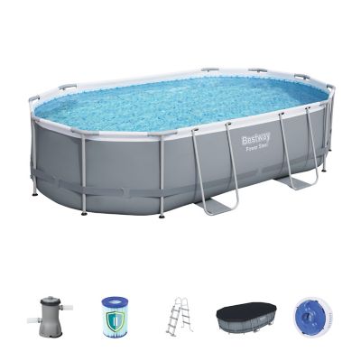 Piscine tubulaire ovale Power Steel Bestway L.488 x l.305 cm