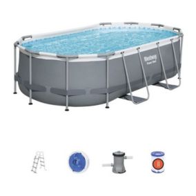 Piscine tubulaire Power Steel ovale 4,27 x 2,50 x 1,00 m - Bestway