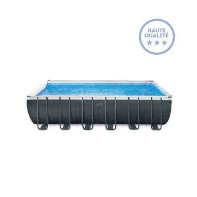 Piscine tubulaire rectangulaire Intex Ultra XTR 5,49 x 2,74 x h.1,32 m + stérilisateur au sel + filtre à sable 4m3/h