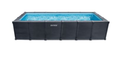Piscine tubulaire rectangulaire pvc graphite 6 x 3 x 1,24 m Intex