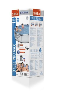 Piscine tubulaire Bestway ronde Steel Pro 3,05 x 0,76 m