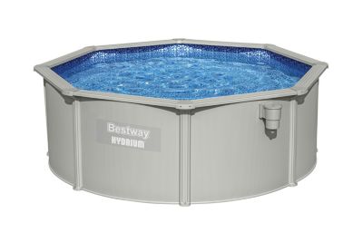Piscine tubulaire ronde grise en acier Bestway hydrium Ø360 x H 120 cm