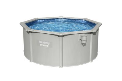 Piscine tubulaire ronde grise en acier hydrium Ø300 x H 120 cm