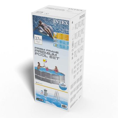 Piscine tubulaire ronde Intex Prism frame premium ø3,66 x h.0,99 m + bâche de protection incluse
