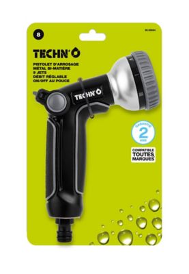 TATAY Distributeur Pour Tuyaux D'arrosage Premium, 4 Vias, Pour Robinets 1/2", 3/4", 1", Connecteur Universel, Régulateur, Protection Solaire, Installation Facile, Gris - Noir