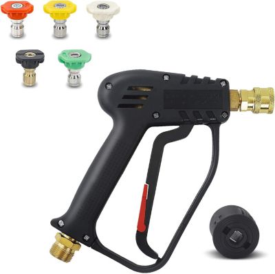 Pistolet de Lavage Haute Pression 4000 PSI Interface M22 14 mm et interface rapide Karcher avec 5 Embouts de Buse deau