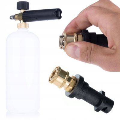 Pistolet à Mousse 1L avec Lance et Adaptateur Bayonet 1/4 - 200 Bar, Compatible avec Nettoyeur Haute Pression Kärcher K2-K7