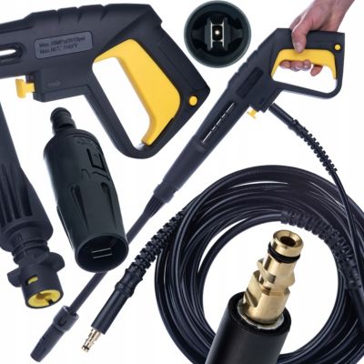 Pistolet à Pression avec Lance Vario + Tuyau 10 m - Click Connect, 180 Bar, Compatible Kärcher K2-K7