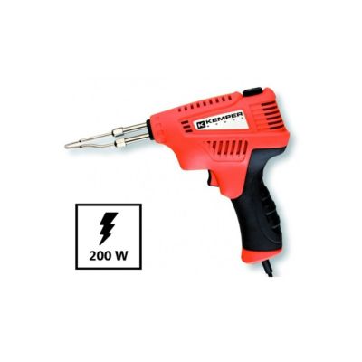 Pistolet à souder 200W- 230V Kit complet avec mallette, 2 pannes, pâte à souder, bobine d'étain Réglage 3 puissances KEMPER