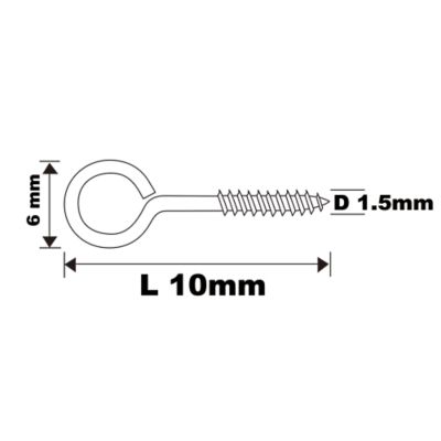 Piton à vis en acier zingué 10x9 mm - 16 pièces