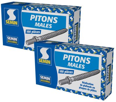 Pitons Mâles Semin, Boite de 100 (lot de 2)