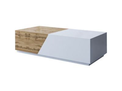 Table basse style industriel 124 cm bois / gris Pitt | Maisons du Monde