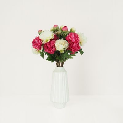 Pivoine artificielle en tige rose 70cm lot de 4