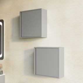 Placard Suspendue Pour Salle De Bain À Une Porte Réversible Sable Mat - Monaco