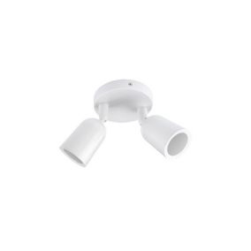 Plaflonnier Blanc Rond Orientable 120mm 2xGU10 Max 10W