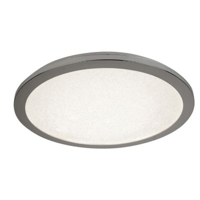 Plafonnier, 1 lumiere, plastique, chrome