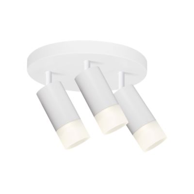 Plafonnier 3 spots orientables blanc GU10 avec diffuseur acrylique pour salon chambre ou cuisine moderne
