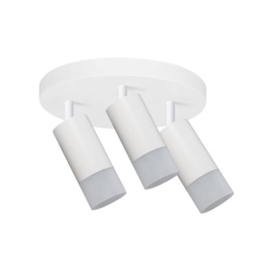 Plafonnier 3 spots orientables blanc GU10 avec diffuseur acrylique pour salon chambre ou cuisine moderne