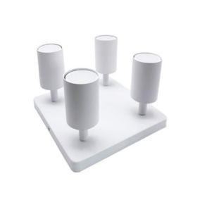 Plafonnier 4 Spots Orientables Carré Alu BLANC pour Ampoule GU10 - SILAMP