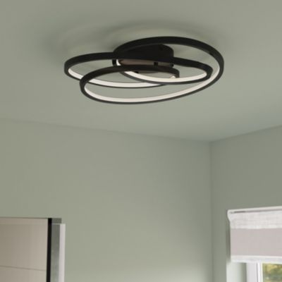 Plafonnier à LED noir IP44 22W GoodHome Boatbill