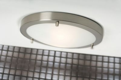 Plafonnier ANCONA Maxi Verrerie Acier Brossé, H.8.4 - IP44 - E27 /Nordlux Intérieur