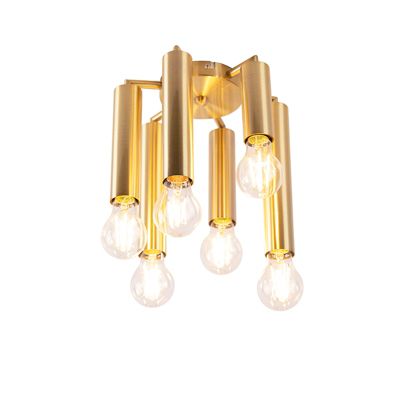 Plafonnier Art Déco doré 6 lumières - Tubi