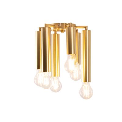 Plafonnier Art Déco doré 6 lumières - Tubi