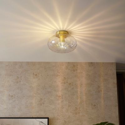 Plafonnier Art Déco doré avec verre - Ayesha
