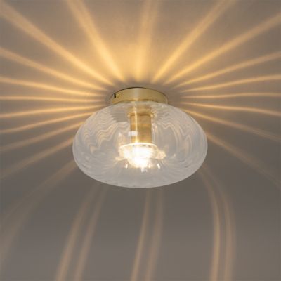 Plafonnier Art Déco doré avec verre - Ayesha