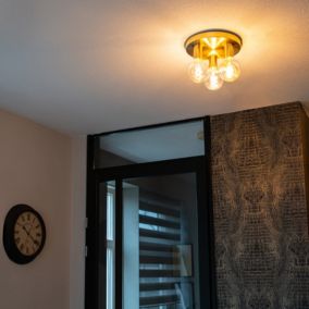 Plafonnier Art Déco doré rond - Facil 3