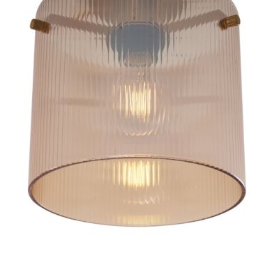 Plafonnier Art déco laiton et verre ambré - Laura