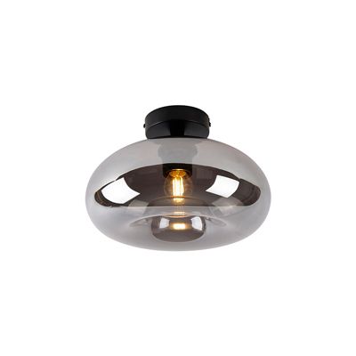 Plafonnier Art Déco noir avec verre fumé - Busa