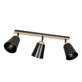 Plafonnier ATLAS 3 BLACK, Emibig Lighting, Fabriqué en EU