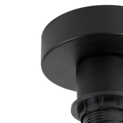 Plafonnier avec abat-jour en coton noir et or 25 cm - Combi Noir