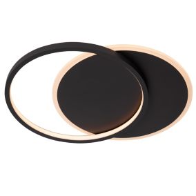 Plafonnier AXELLE en synthétique avec LED intégré - Noir - Lucide