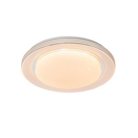 Plafonnier blanc 38 cm avec LED avec télécommande - Jochem