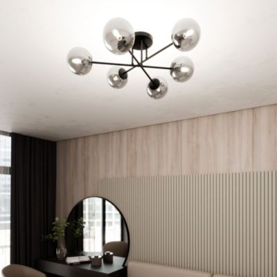 Plafonnier BRENDI 6B BL GRAFIT, Emibig Lighting, Fabriqué en EU