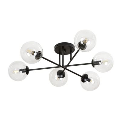 Plafonnier BRENDI 6B BL TRANSPARENT, Emibig Lighting, Fabriqué en EU