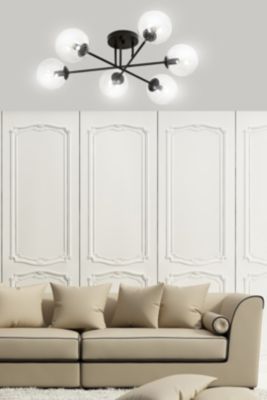 Plafonnier BRENDI 6B BL TRANSPARENT, Emibig Lighting, Fabriqué en EU