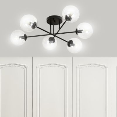 Plafonnier BRENDI 6B BL TRANSPARENT, Emibig Lighting, Fabriqué en EU