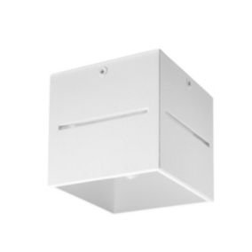 Plafonnier carré en aluminium blanc 10 x 10 cm