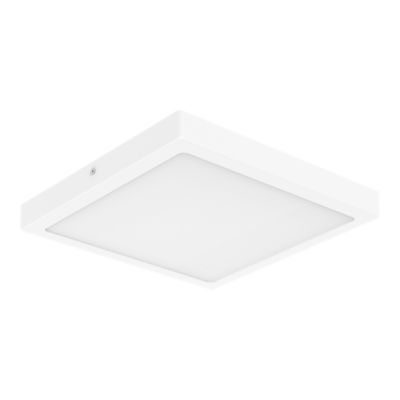 Plafonnier carré blanc LED integrée Hestia blanc neutre L.30 x l.30cm IP20 1800lm 17W GoodHome