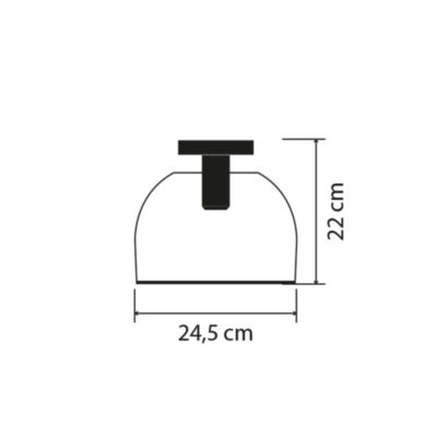 Plafonnier Clark métal noir IP54 E27 40W Ø.25cm Lussiol