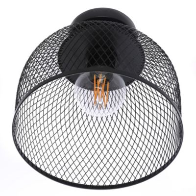 Plafonnier Clark métal noir IP54 E27 40W Ø.25cm Lussiol