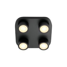 Plafonnier CLYDE, Métal, Couleur Noir, LED Module, H.7.5, IP20 / NORDLUX Intérieur